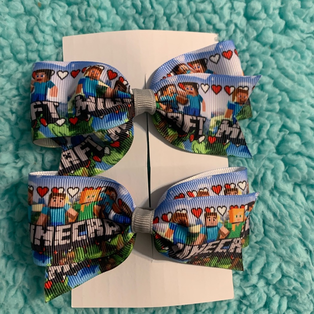 Minecraft Hair bow clip set